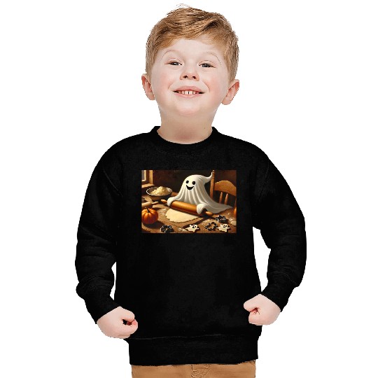 Ghost baking cookies: Sweet Halloween fun Sweatshirts