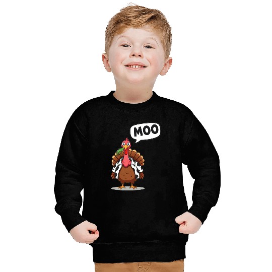 turkey moo funny thanksgiving Sweatshirts