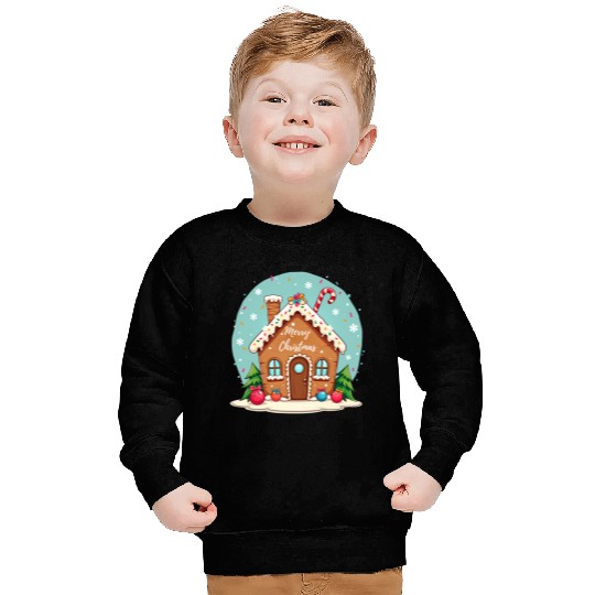 Cute Gingerbread House Merry Christmas Design Sweatshirts