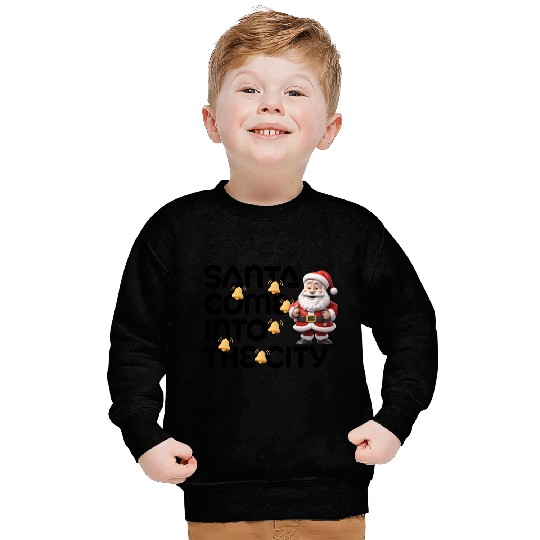 Festive Santa with Jingle Bells Design Sweatshirts