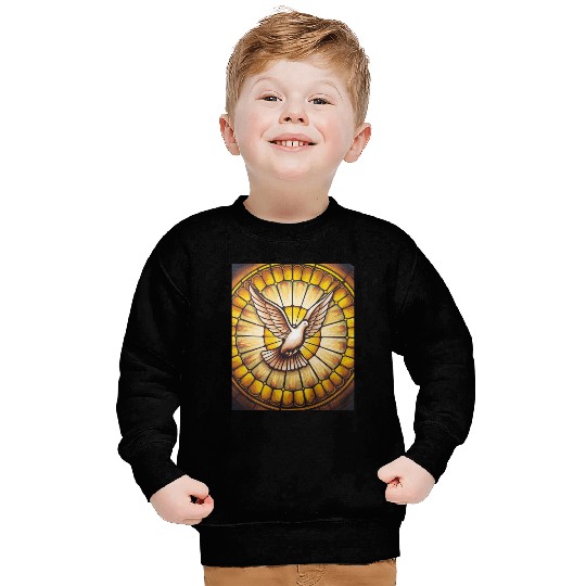 Stained Glass Dove in Flight - Peace & Spiritualit Sweatshirts