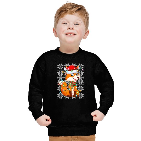 Fox Christmas Lights Sweatshirts