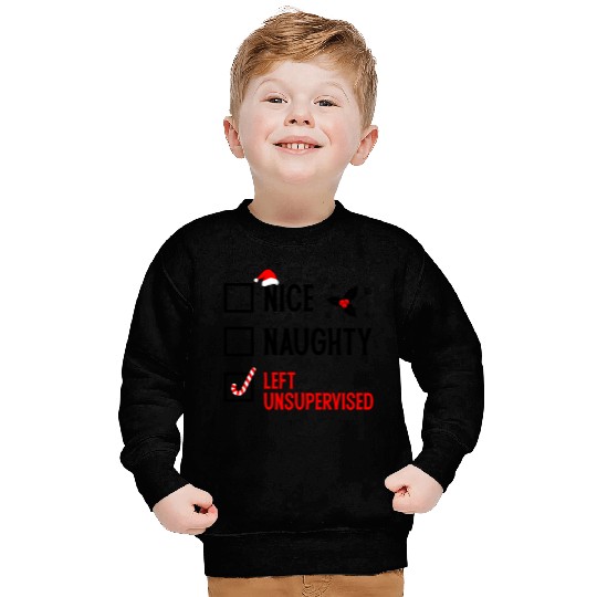 Left Unsupervised Christmas Checklist Sweatshirts