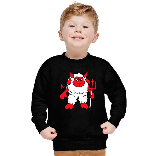 Sheep Devil Satan Hell Evil Trident Horns Cool Fun Sweatshirts