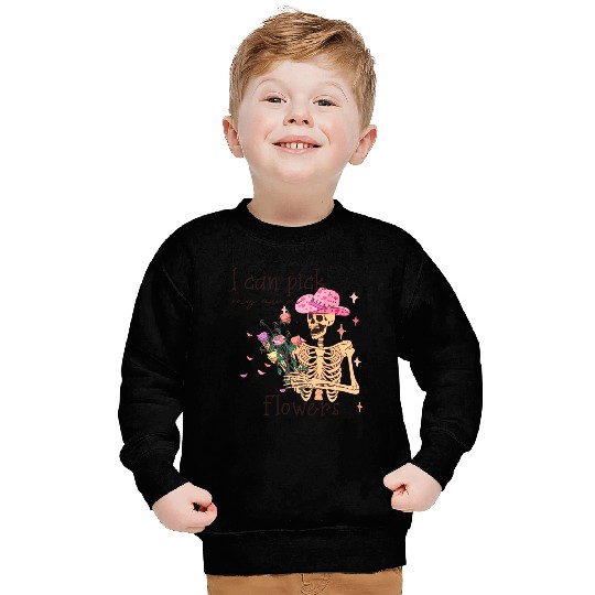 Funny Cowboy Skeleton with Flowers Sweatshirts