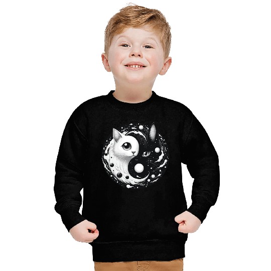 Ying and Yang Cats Asian Meditation Gift Idea Sweatshirts