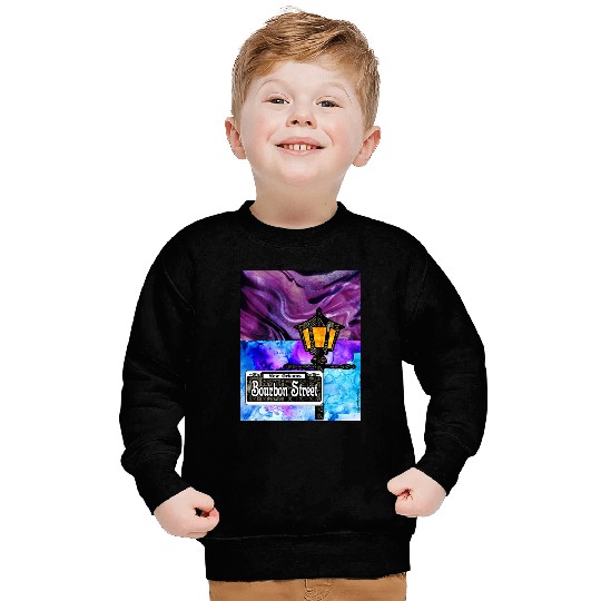 Purple Bourbon Street Lamp Post Sweatshirts