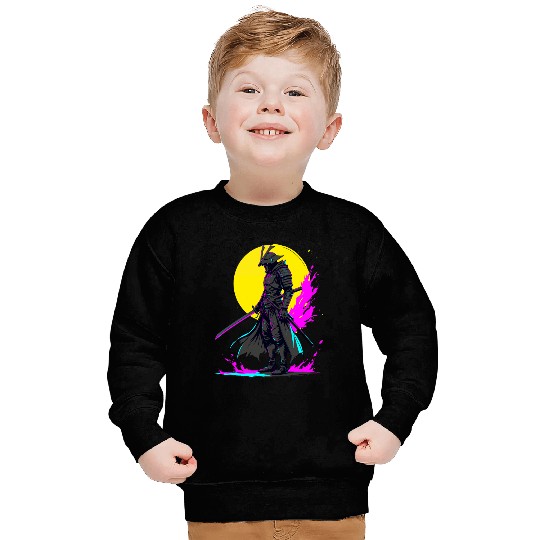 Cyberpunk Samurai Warrior Neon Art Design Sweatshirts