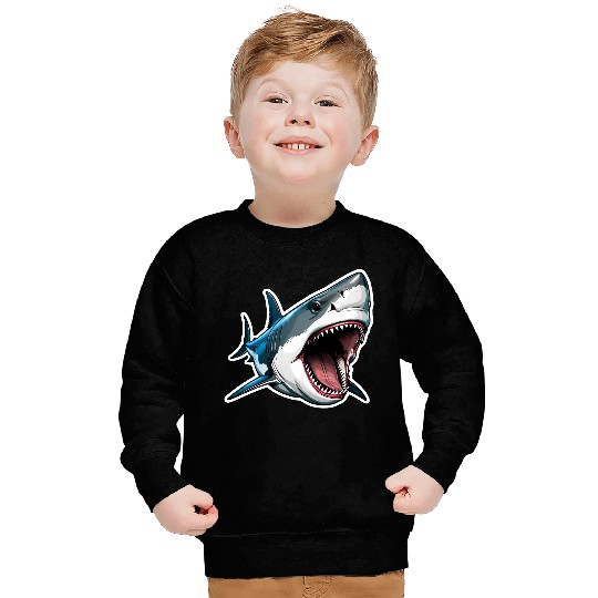 Big White Shark Attack Sweatshirts