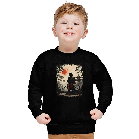 Samurai Cat Warrior Sweatshirts Design