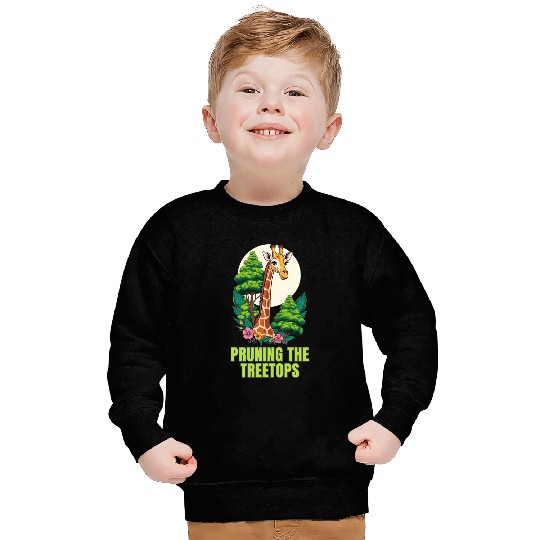 Gardener Giraffe - Pruning the treetops Sweatshirts