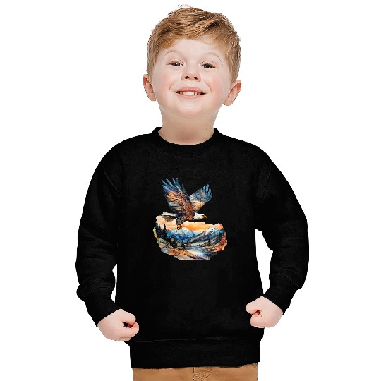 Eagle Watercolor Illustration Sweatshirts
