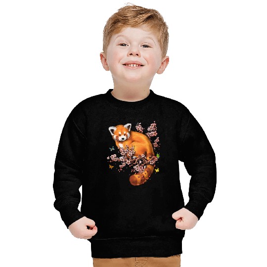 Red Panda Cherry Blossom Sweatshirts