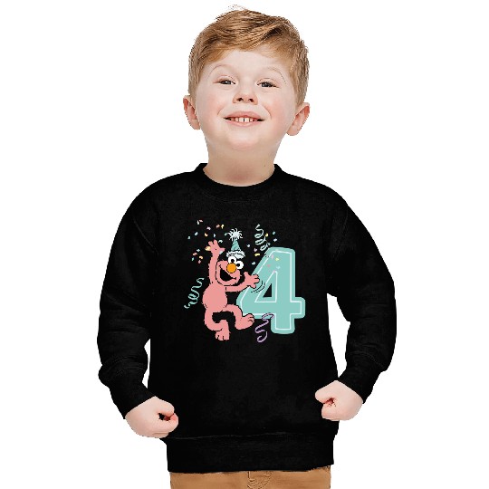 Sesame Street Birthday Design With Elmo 4 Years Sweatshirts
