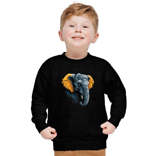 Elephant Head Illustration Sweatshirts