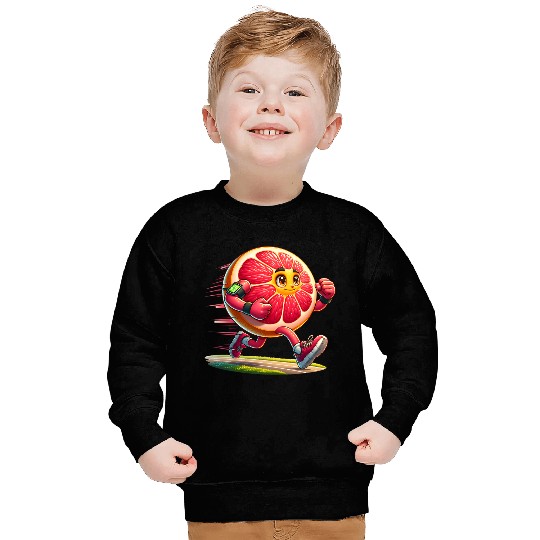 Running Grapefruit Power – Sporty Citrus in Motion Sweatshirts