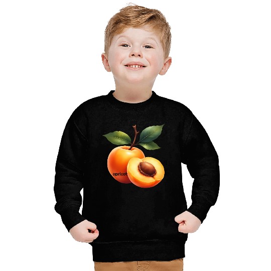 Apricot branch with green leaves Sweatshirts
