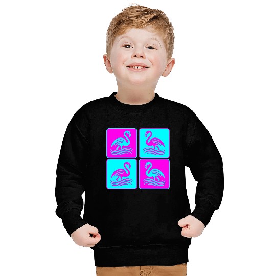 Flamingo Waves Pop Art Sweatshirts