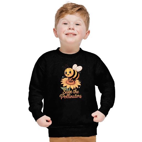 Save Our Pollinators Cute Bee Flower Sweatshirts