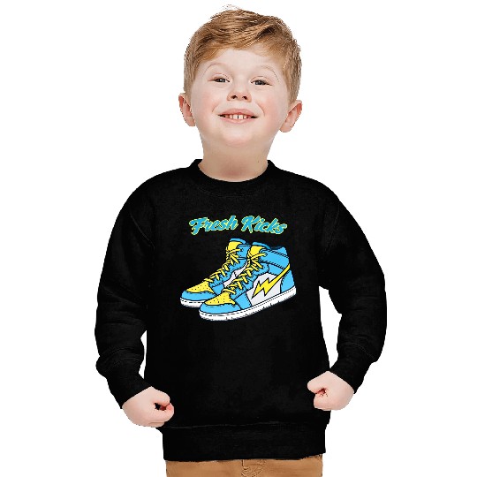 Fresh Kicks Lightning Bolt Sneakers Retro 80s Sweatshirts