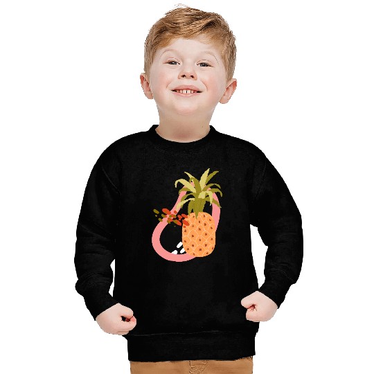 summer time tropical fruit Realistic Pineapple Sweatshirts