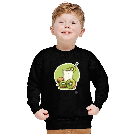 Kiwi fruit and juice with straw illustration Sweatshirts