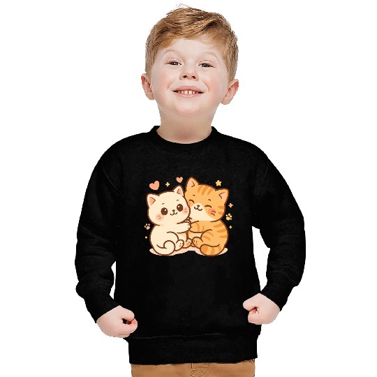Cute Kittens Embracing Heartwarming Design Sweatshirts
