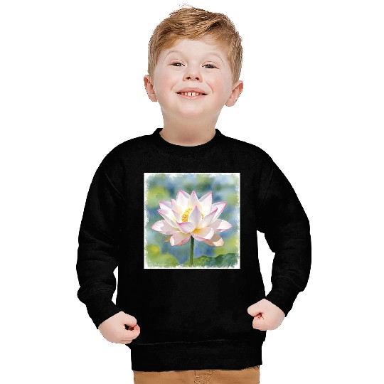Serene Water Lily Floral Print Sweatshirts