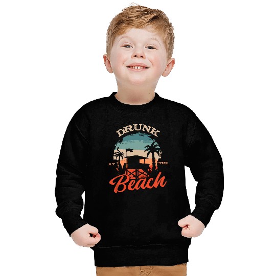 Tropical Beach Sunset Illustration Sweatshirts