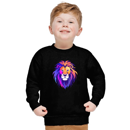 Vibrant Royal Lion Portrait Sweatshirts