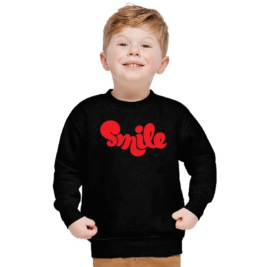 Vibrant Red Smile Typography Design Sweatshirts