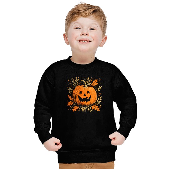 Fall Jack-o'-lantern Spooky Pumpkin Halloween  Sweatshirts