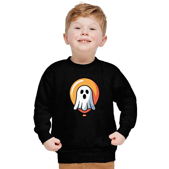 Halloween Ghost with Orange Halo Sweatshirts