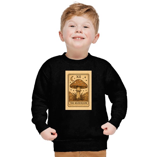 Mystic Mushroom Tarot Card Design Sweatshirts