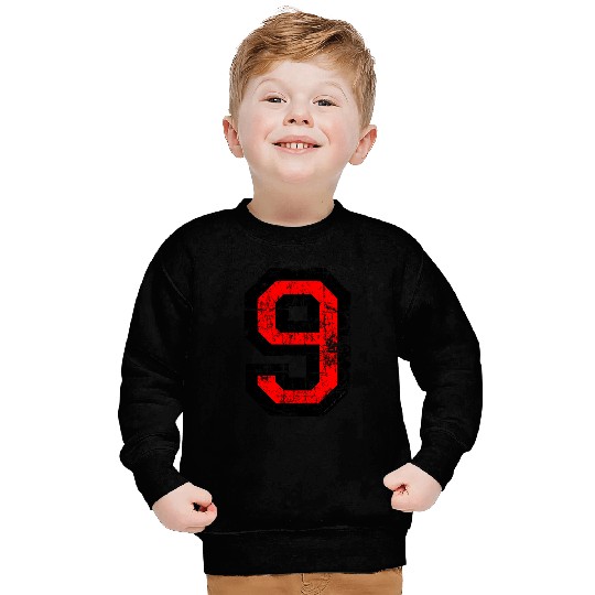 Number 9 (Distressed Red) Sweatshirts