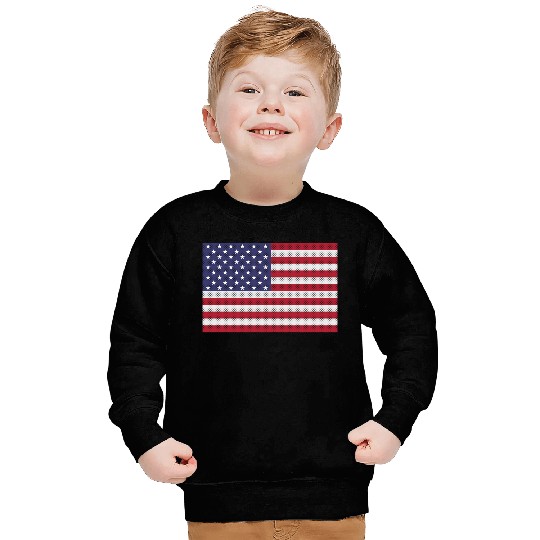 Independence Day cross-stitch american flag Sweatshirts