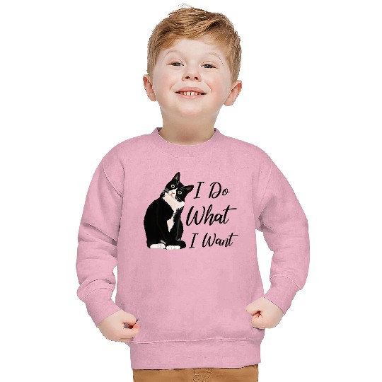 Do What I Want Tuxedo Cat Mom Cute Funny Graphic Sweatshirt
