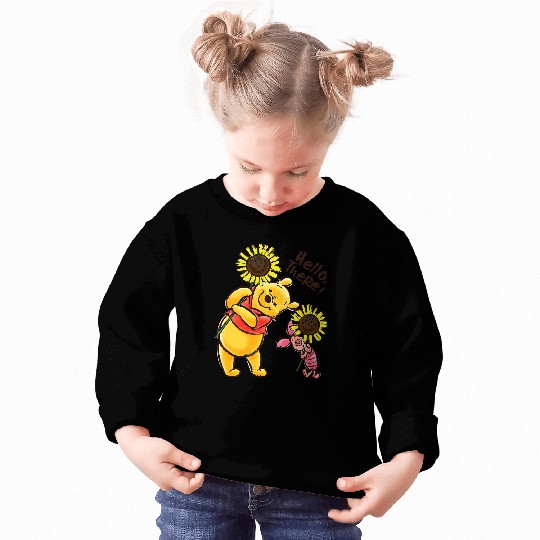 Disney Winnie The Pooh Piglet Hello There! Sunflowers Sweatshirts