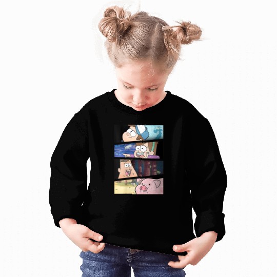 Disneyss Gravity Falls Group shots Split Panels Scene Logo Sweatshirts