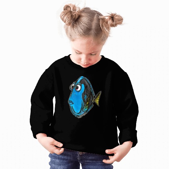 Disneyss Pixars Finding Nemo Dory Blue Fish Sketch Portrait Sweatshirts