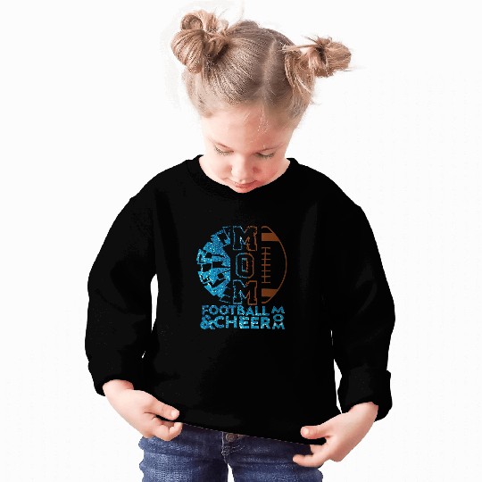 Football Gift Cheer Football Cheerleading Mom Of Both Messy Bun Bleached 2 Sweatshirts