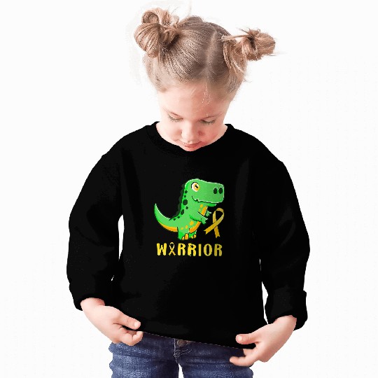 Dinosaur Dino Warrior Trex Dinosaur Childhood Cancer Awareness ribbon Sweatshirts