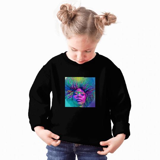 Black Girl Easter Magic Brown Skin Girls Blue Easter Eggs Sweatshirts