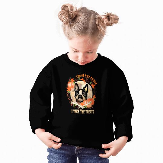 Dog Boston Terrier Owner Halloween Pumpkin Humor Funny587 Sweatshirts