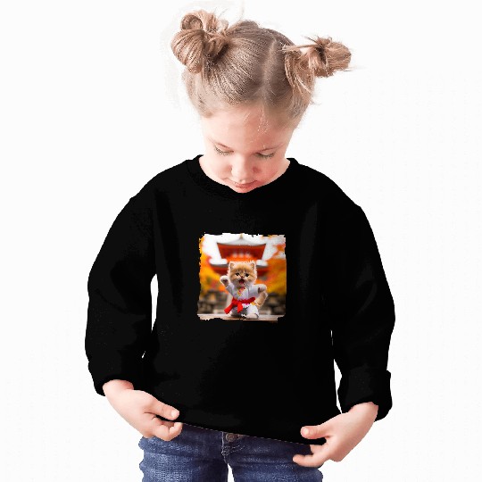 Karate kitten karategi autumn Japanese temple martial arts Sweatshirts