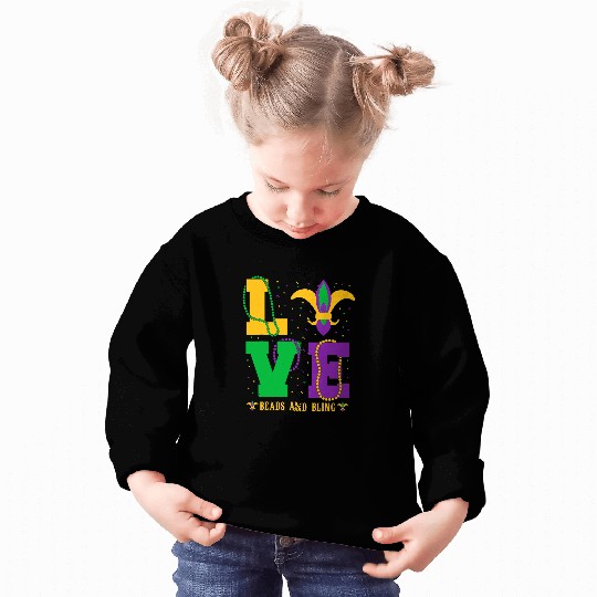Beads Bling Love Fat Tuesday Sweatshirts