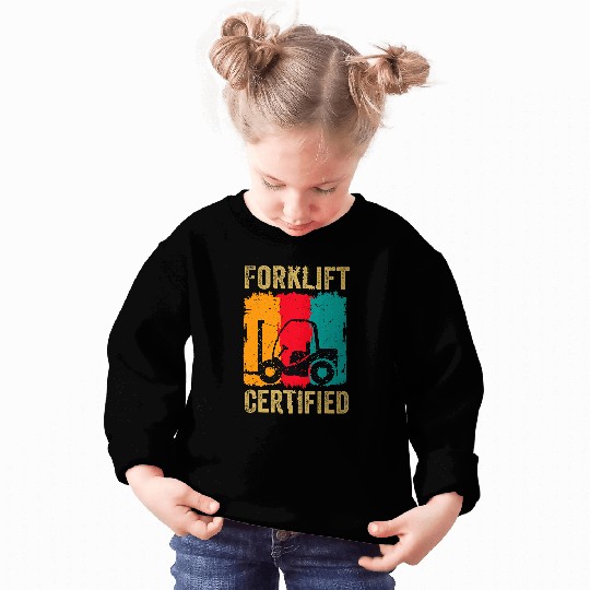 Funny Forklift Certified Retro Forklift Operator Sweatshirts