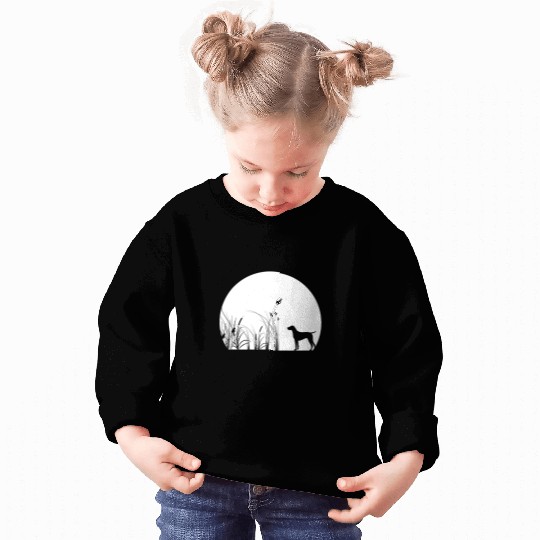 German Shorthaired Pet Cool Moon GSP SIlhouette MOM DAD Sweatshirts