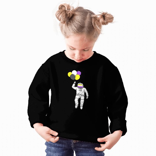 Non Binary Astronaut Balloon Non Binary Flag Nonbinary Pride Sweatshirts