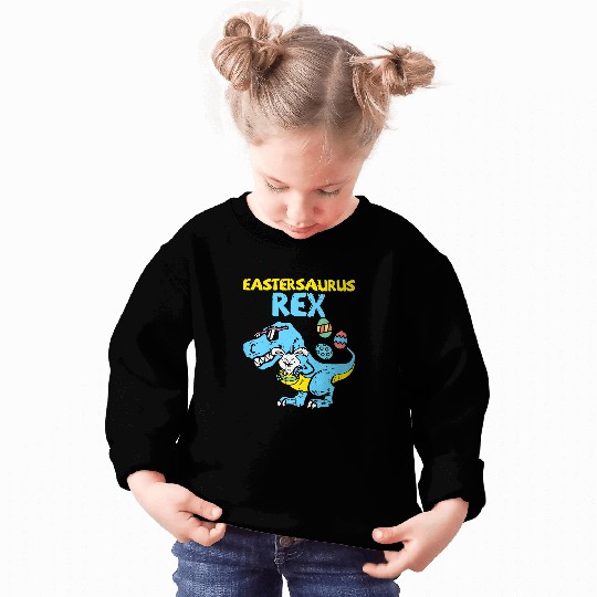 Dinosaur Pet Kids Eastersaurus rexs Trex Easter Bunny Dino Boys Kids Toddler Sweatshirts